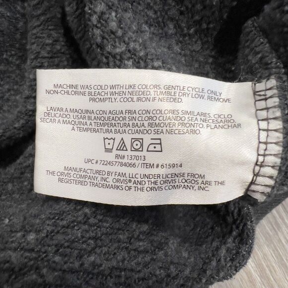 Orvis Men's Signature Quarter 1/4 Snap Sweatshirt Gray Pullover XXLarge - Picture 7 of 8